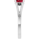 Oval Lab-Grown Ruby Youth Ring in White Gold