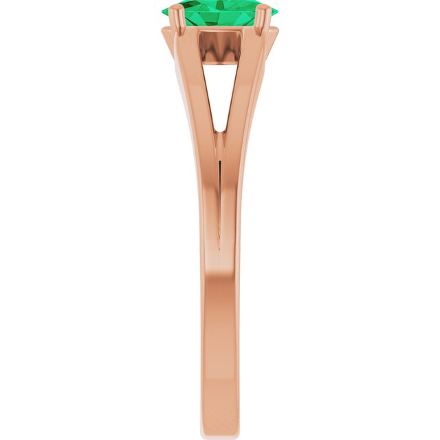 Oval Lab-Grown Emerald Youth Ring in Rose Gold