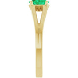 Oval Emerald Youth Ring in Yellow Gold