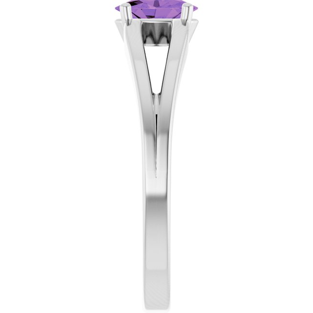 Oval Amethyst Youth Ring in Platinum
