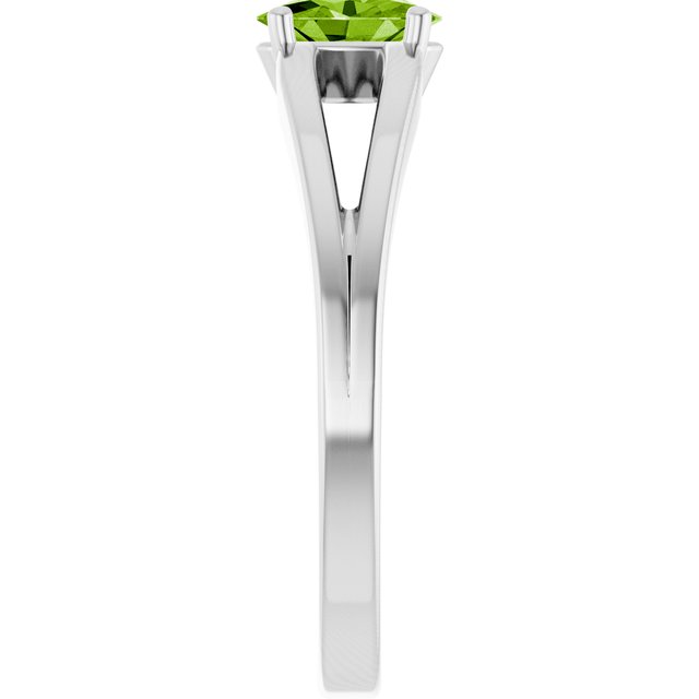 Oval Peridot Youth Ring in Platinum