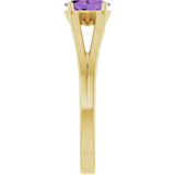 Oval Amethyst Youth Ring in Yellow Gold