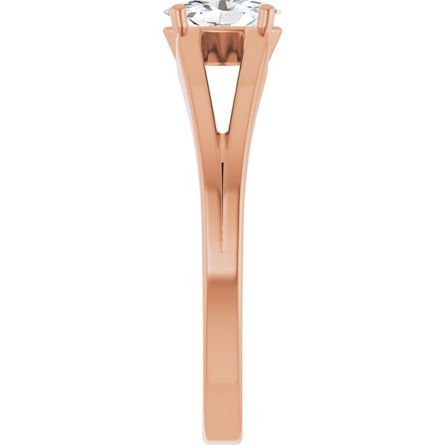 Oval White Sapphire Youth Ring in Rose Gold