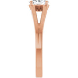 Oval White Sapphire Youth Ring in Rose Gold