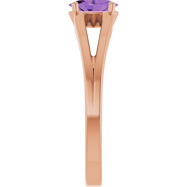 Oval Amethyst Youth Ring in Rose Gold