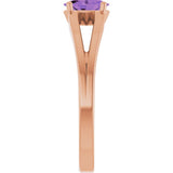 Oval Amethyst Youth Ring in Rose Gold