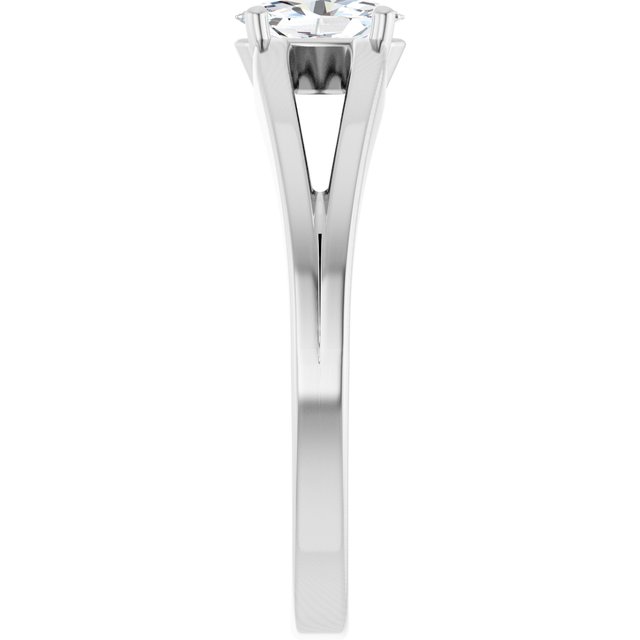 Oval White Sapphire Youth Ring in Platinum