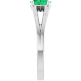 Oval Emerald Youth Ring in Platinum