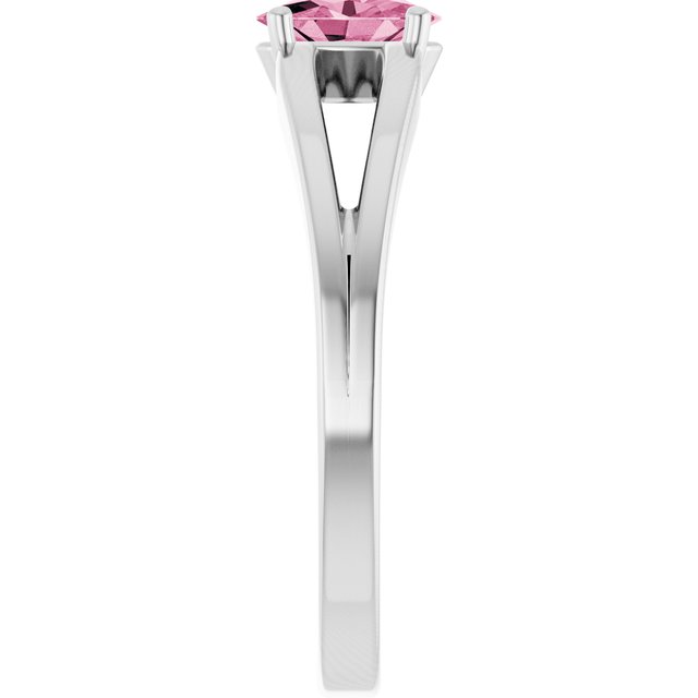 Oval Pink Tourmaline Youth Ring in Platinum