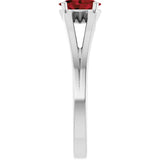 Oval Mozambique Garnet Youth Ring in Platinum