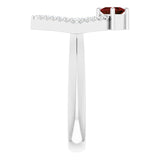 Square Mozambique Garnet & Diamond Accented Ring in White Gold