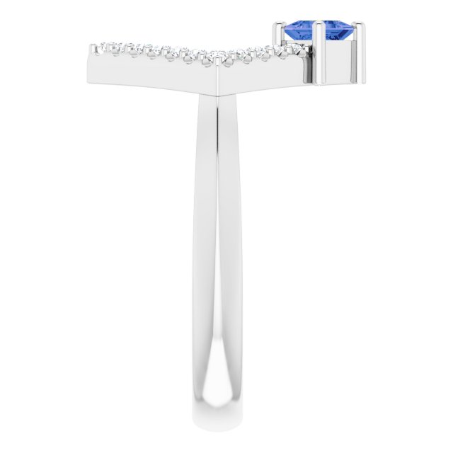 Square Tanzanite Accented Ring with Diamond Accents in White Gold