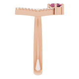 Square Pink Tourmaline & Diamond Accented Ring in Rose Gold