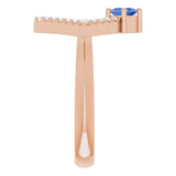 Square Tanzanite Accented Ring with Diamond Accents in Rose Gold