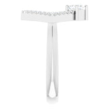 Square White Sapphire & Diamond Accented Ring in White Gold
