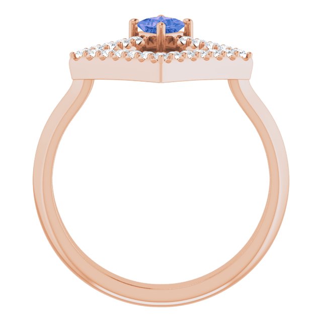 Square Tanzanite Accented Ring with Diamond Accents in Rose Gold