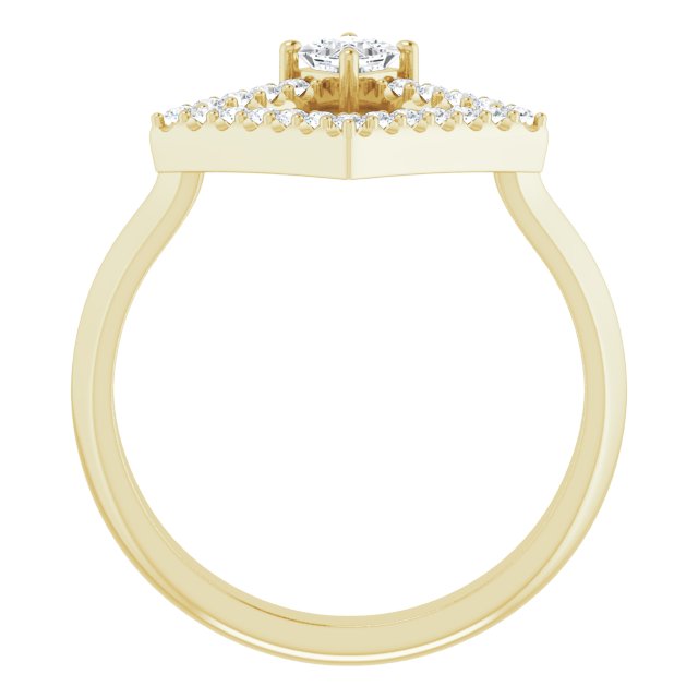Square White Sapphire & Diamond Accented Ring in Yellow Gold