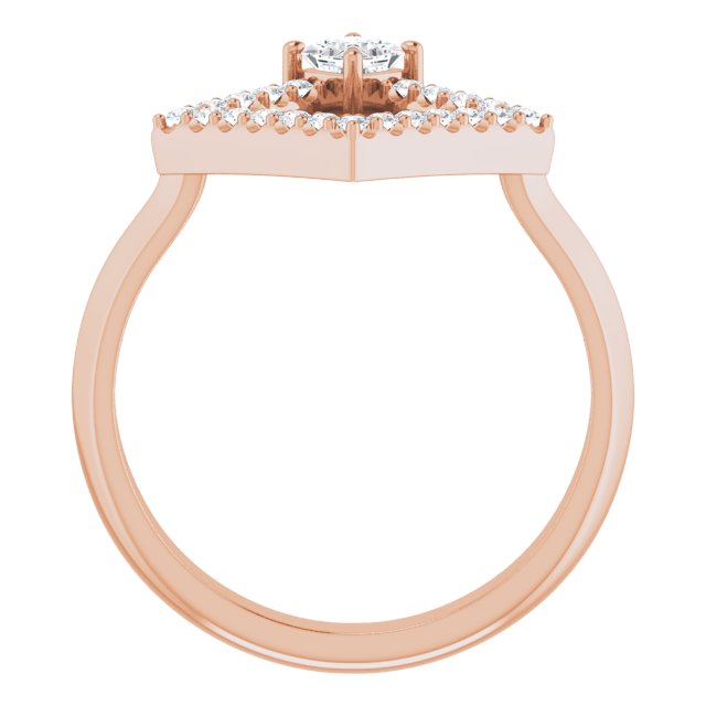 Square White Sapphire & Diamond Accented Ring in Rose Gold