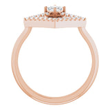 Square White Sapphire & Diamond Accented Ring in Rose Gold