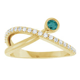 Round Alexandrite & Diamond Accented Ring in Yellow Gold