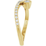 Round White Sapphire & Diamond Accented Ring in Yellow Gold