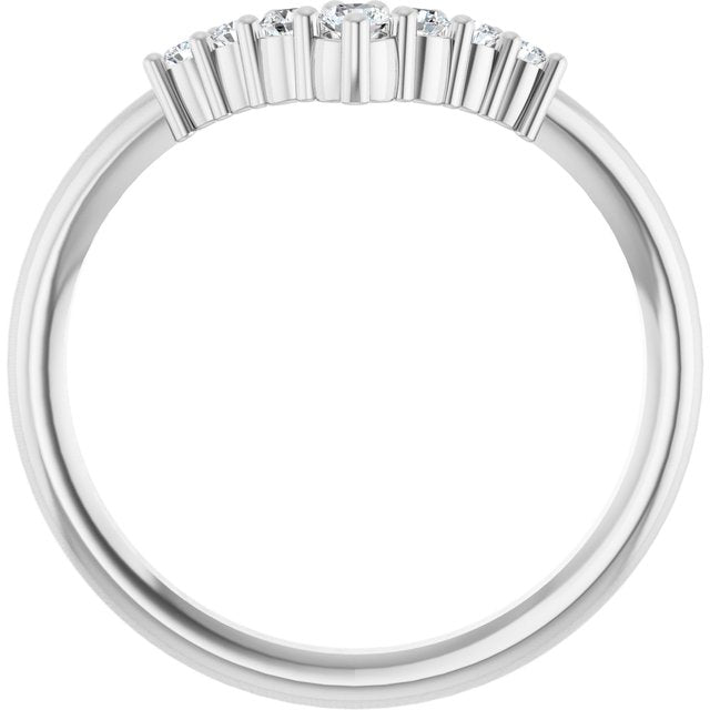 Round White Sapphire Accented Ring in Platinum
