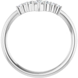 Round White Sapphire Accented Ring in Platinum