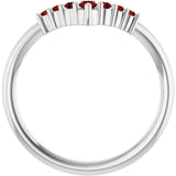 Round Mozambique Garnet Accented Ring in White Gold