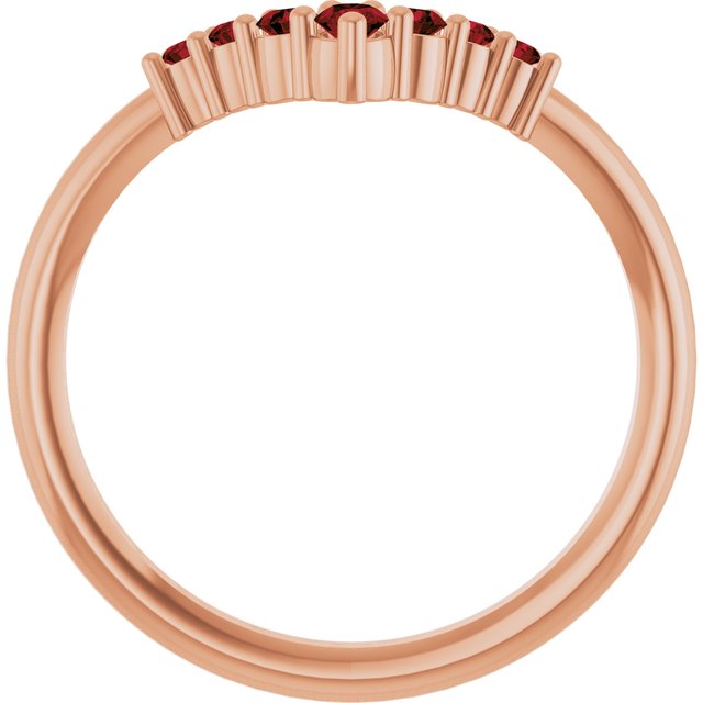 Round Mozambique Garnet Accented Ring in Rose Gold