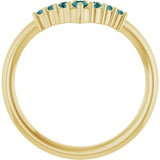 Round Alexandrite Accented Ring in Yellow Gold