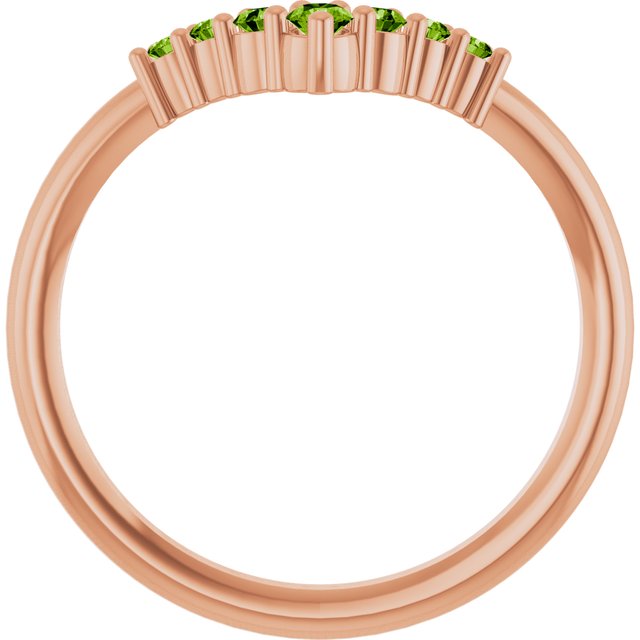 Round Peridot Accented Ring in Rose Gold