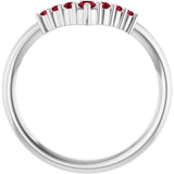 Round Ruby Accented Ring in Platinum