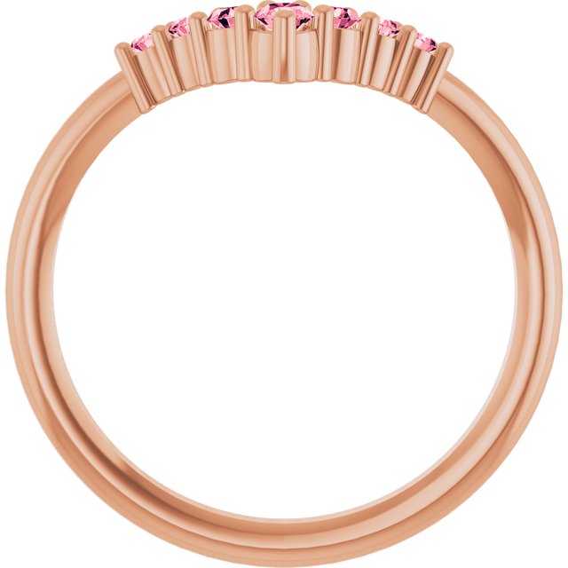 Round Pink Tourmaline Accented Ring in Rose Gold