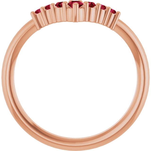 Round Ruby Accented Ring in Rose Gold
