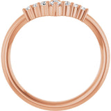 Round White Sapphire Accented Ring in Rose Gold