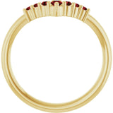 Round Mozambique Garnet Accented Ring in Yellow Gold