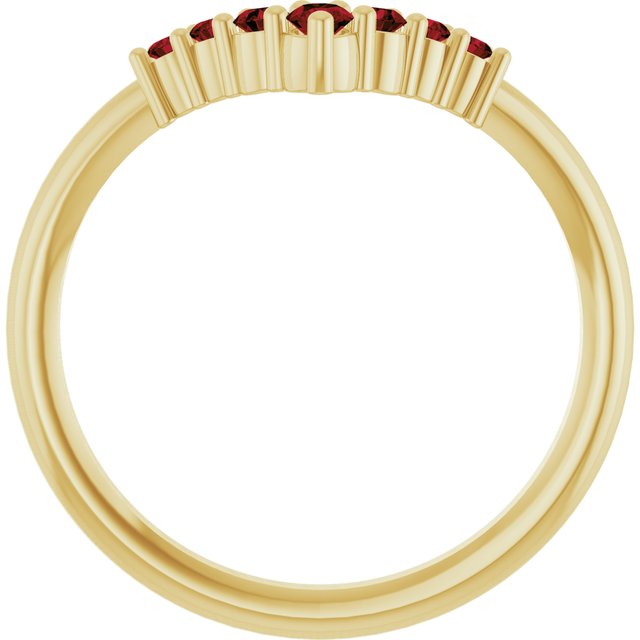 Round Mozambique Garnet Accented Ring in Yellow Gold