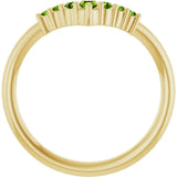 Round Peridot Accented Ring in Yellow Gold