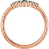 Round Alexandrite Accented Ring in Rose Gold