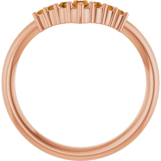 Round Citrine Accented Ring in Rose Gold