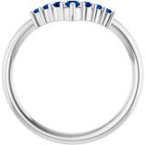 Round Blue Sapphire Accented Ring in Platinum