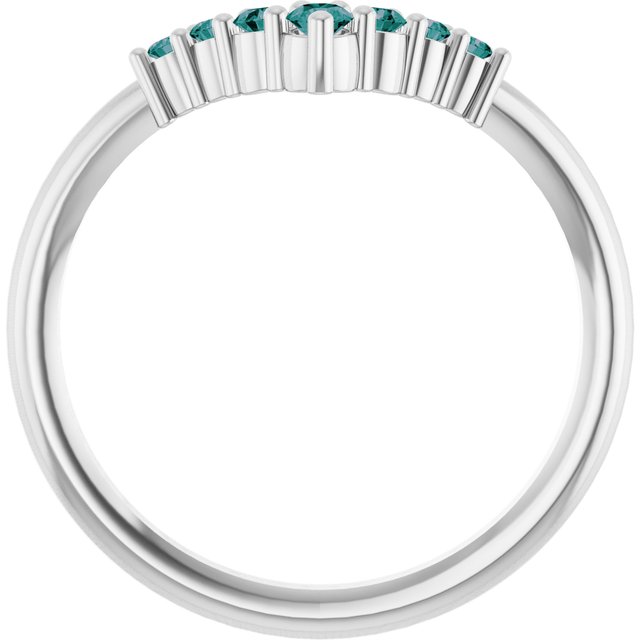 Round Alexandrite Accented Ring in Platinum
