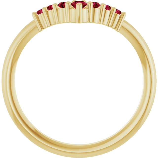 Round Ruby Accented Ring in Yellow Gold