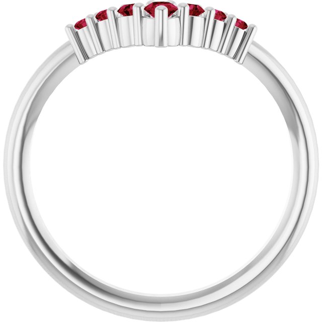 Round Ruby Accented Ring in White Gold