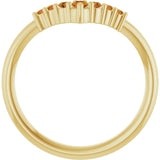 Round Citrine Accented Ring in Yellow Gold