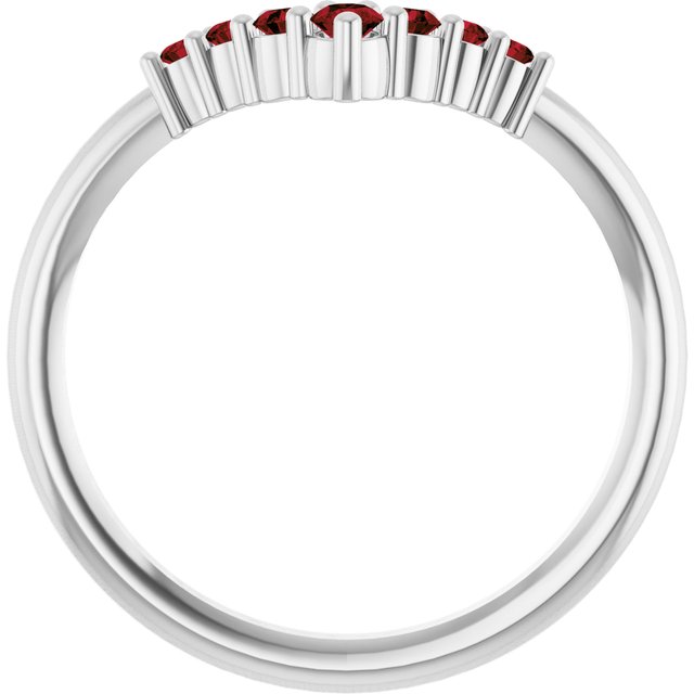 Round Mozambique Garnet Accented Ring in Platinum