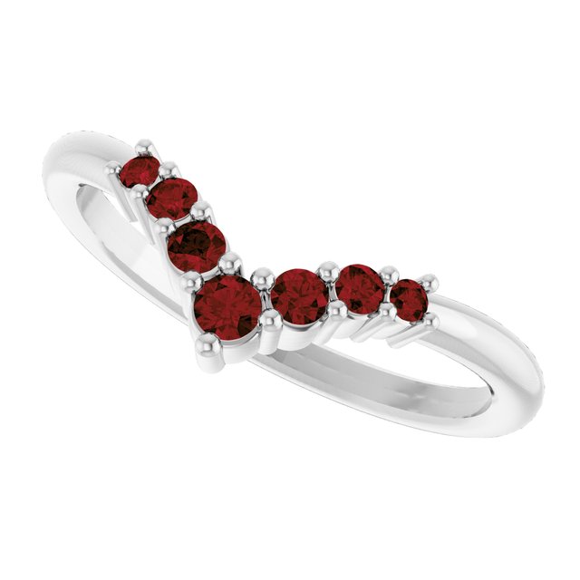 Round Mozambique Garnet Accented Ring in White Gold