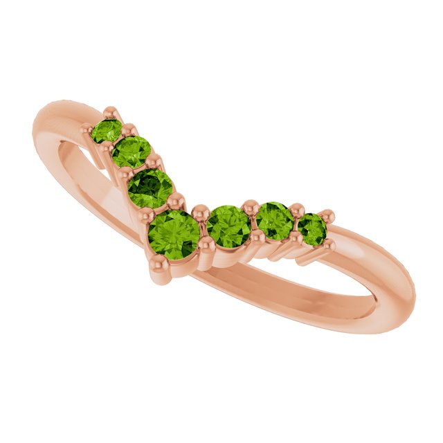 Round Peridot Accented Ring in Rose Gold
