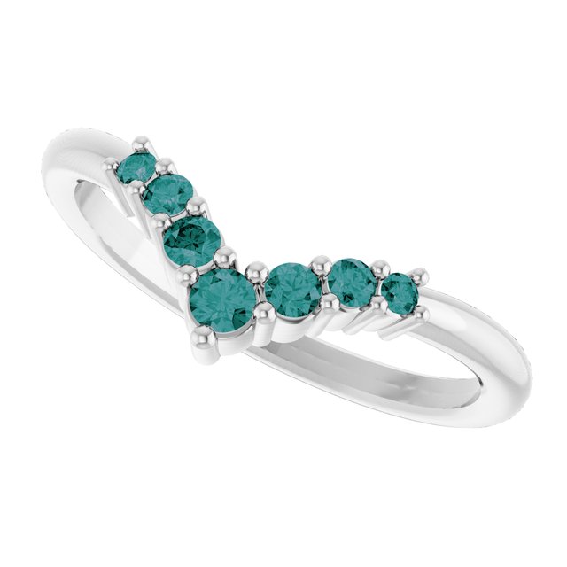Round Alexandrite Accented Ring in Platinum