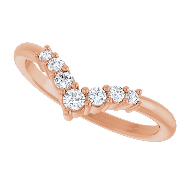 Round White Sapphire Accented Ring in Rose Gold